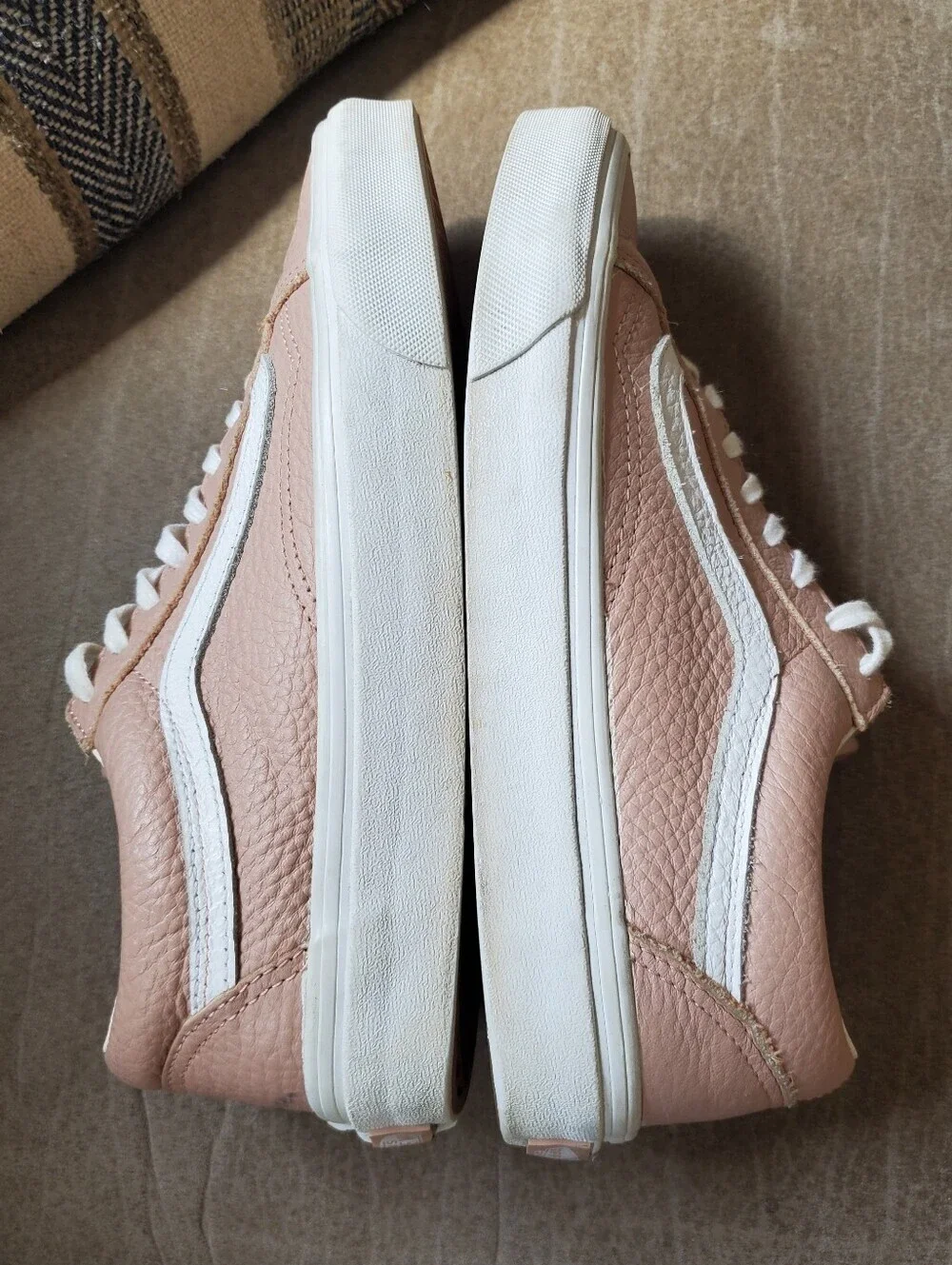 Vans Old Skool Size 7M/8.5W Rose Pink Tumbled Leather Skateboard Shoes 721278